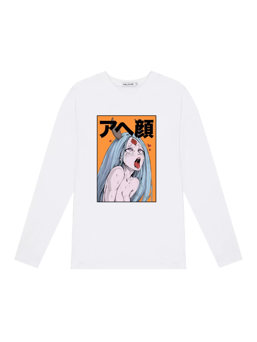 LONGSLEEVE WHT «KAGUYA AHEGAO» COLOR