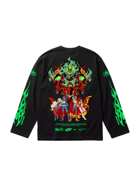 ЛОНГСЛИВ | NEON FLAME BLC (НЕОНОВОЕ ПЛАМЯ, ЧЁРНЫЙ)